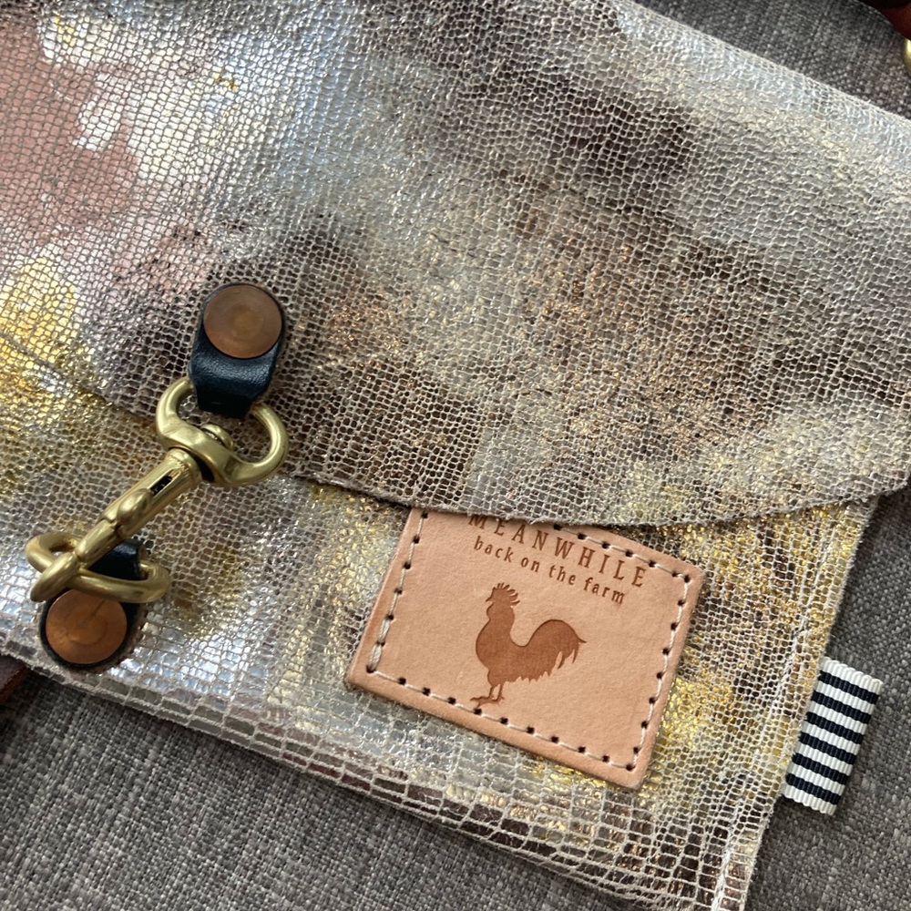 Meanwhile back on the farm envelope clutch metallic